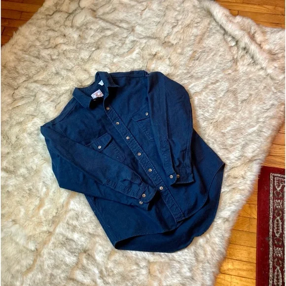 Blue 100% Cotton Shacket Shirt Jacket - Picture 3 of 8